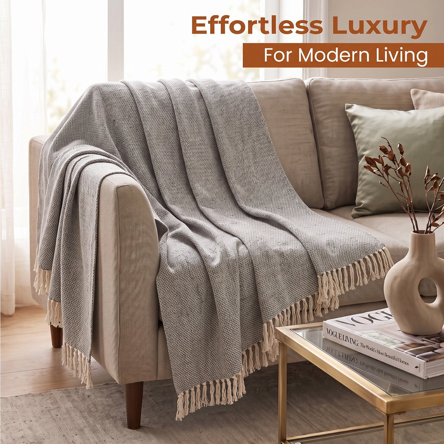 Elaris Grey Texture Throw