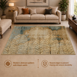 Botanical Serenity Print Anti-skid Washable Carpet 4x6 ft