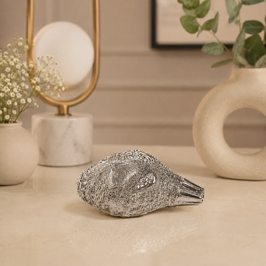Elaris Shankh – Small Size, Silver Plated Showpiece