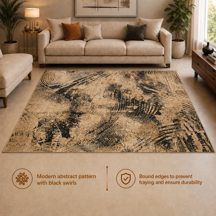 Elaris Beige Rake Texture Carpet