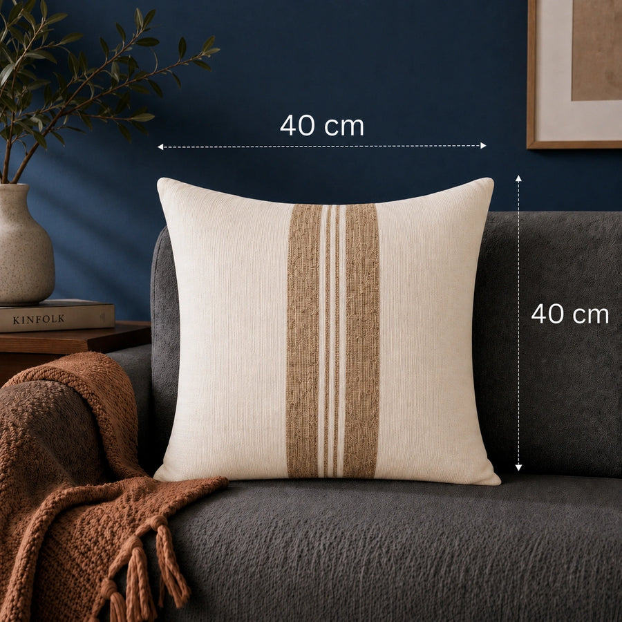 Elaris Terracotta Centre Stripe Cushion Cover