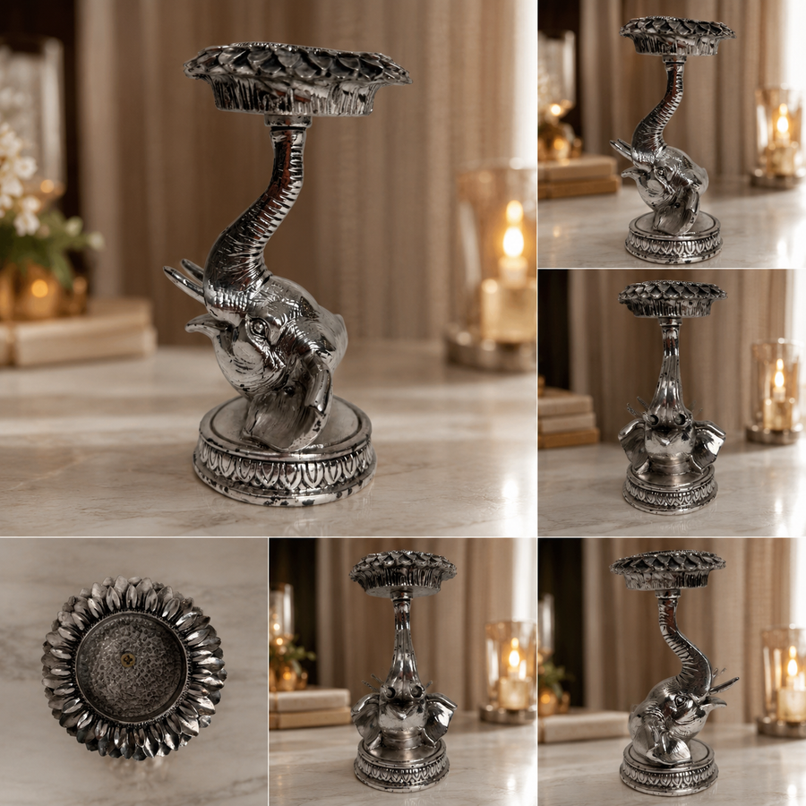 Elaris Elephant Candle Holder Decorative Showpiece