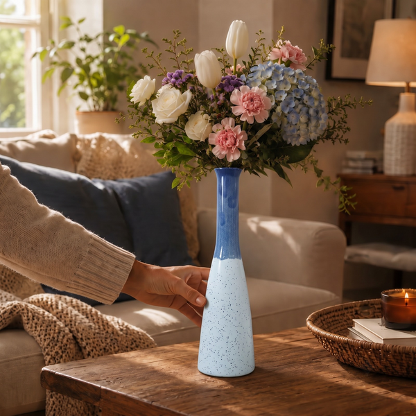 Elaris Cone Bottle Handcrafted Ceramic Vase