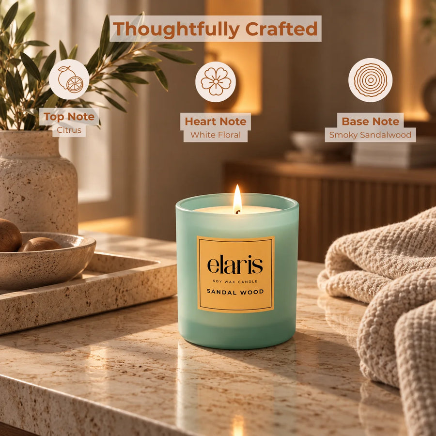 Elaris Sandalwood Scented Candle