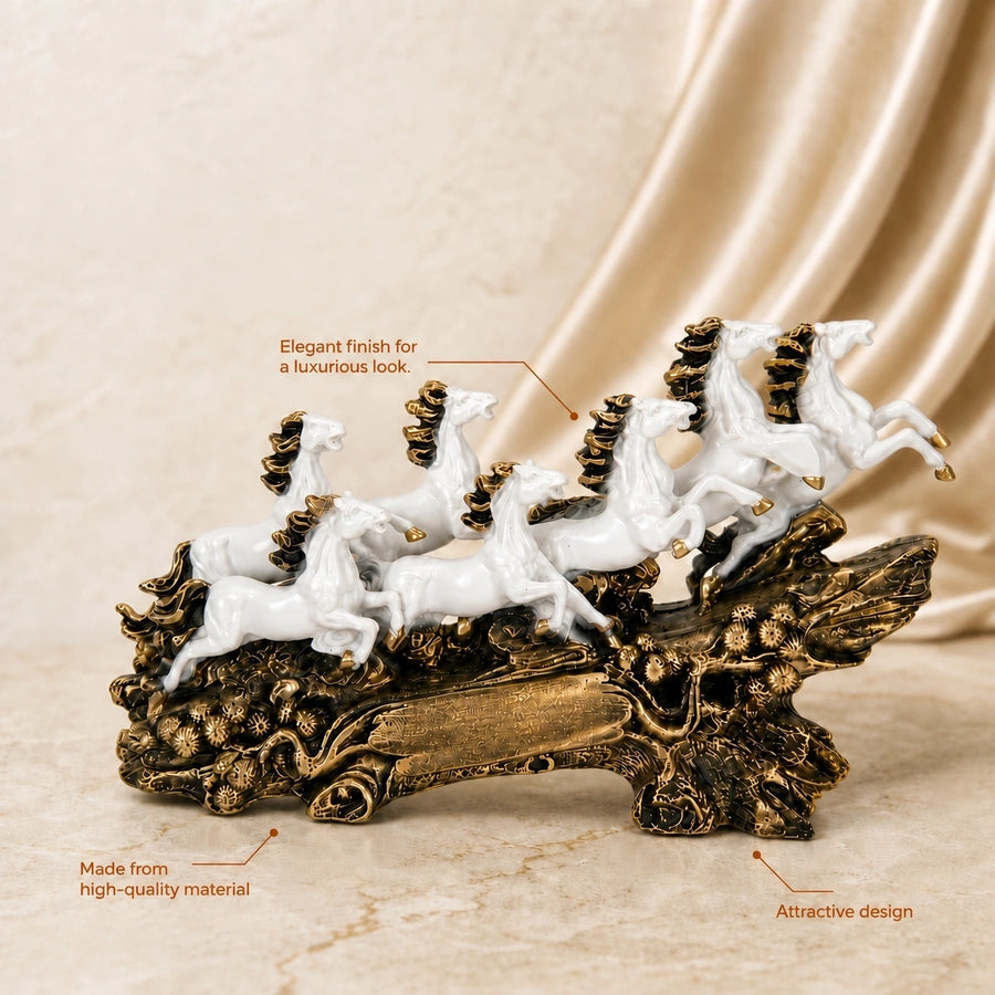 Elaris Seven Running Horses Showpiece - Artistic Equestrian