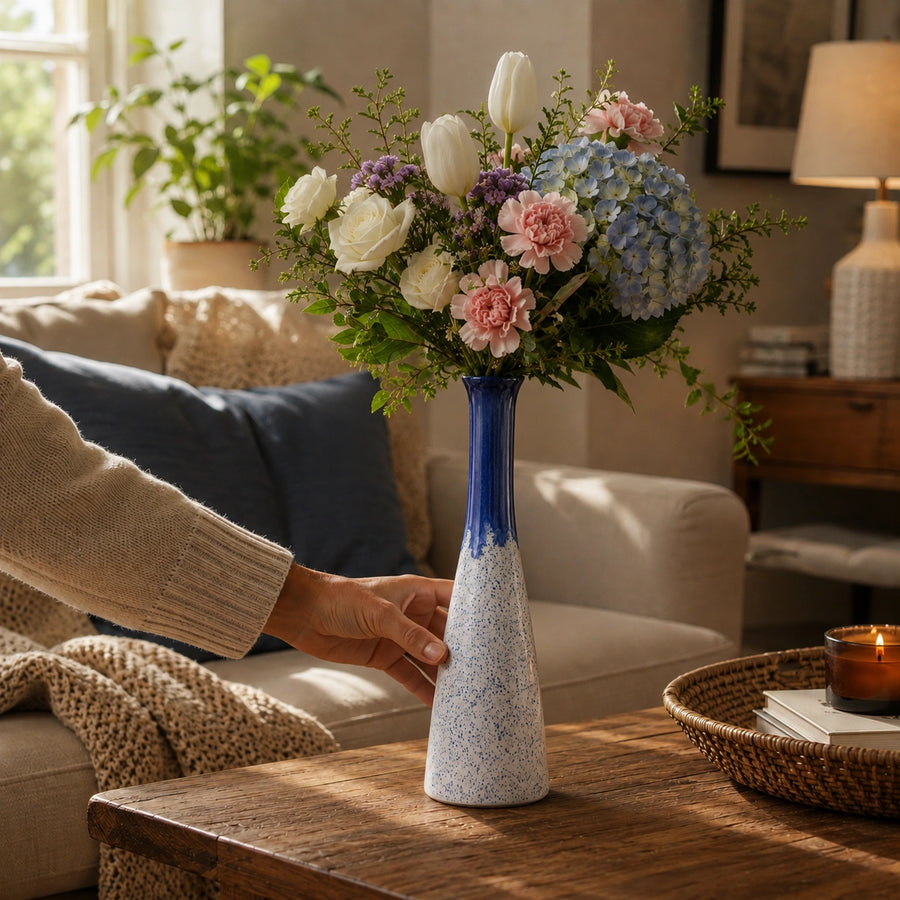 Elaris Cone Bottle Handcrafted Ceramic Vase
