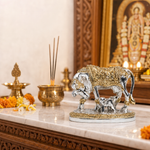 Elaris Kamdhenu Cow Idol – Small, Gold & Silver Plated