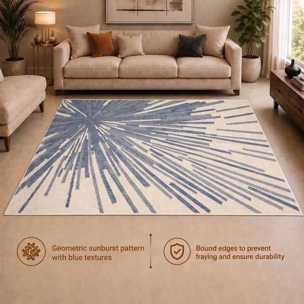 Elaris Indigo Sunburst Carpet