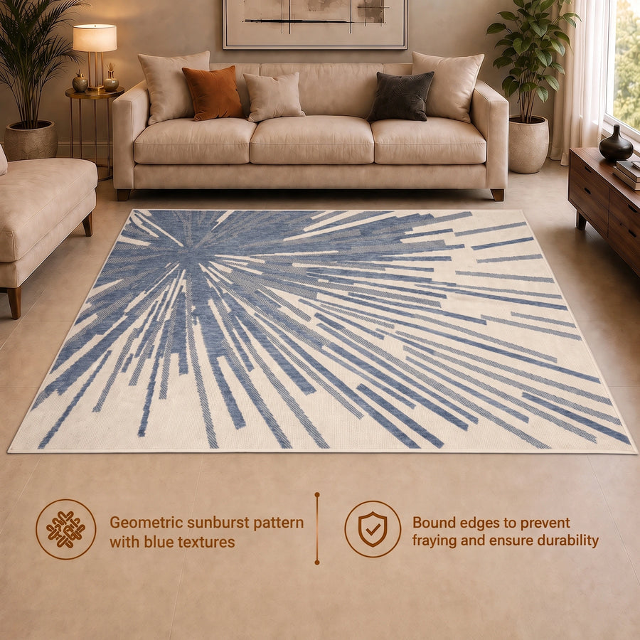 Elaris Indigo Sunburst Carpet
