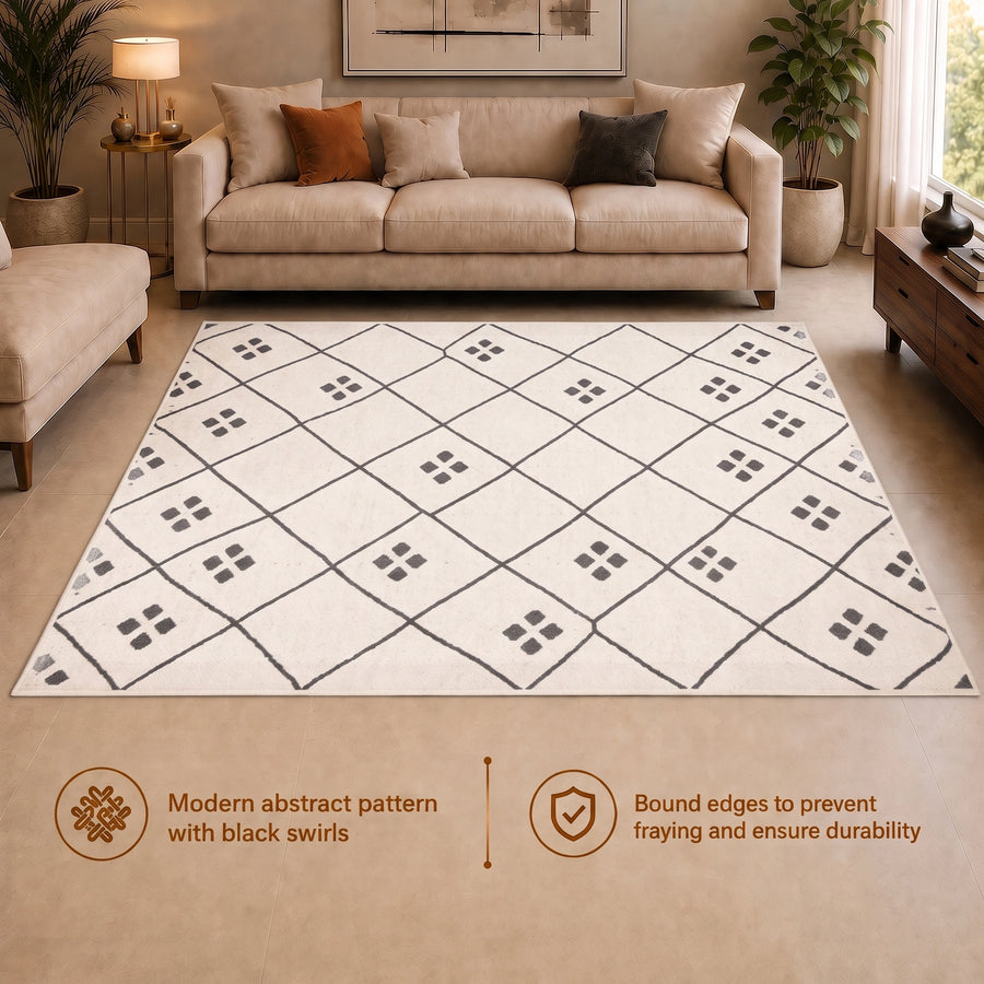 Elaris Ivory Diamond Carpet