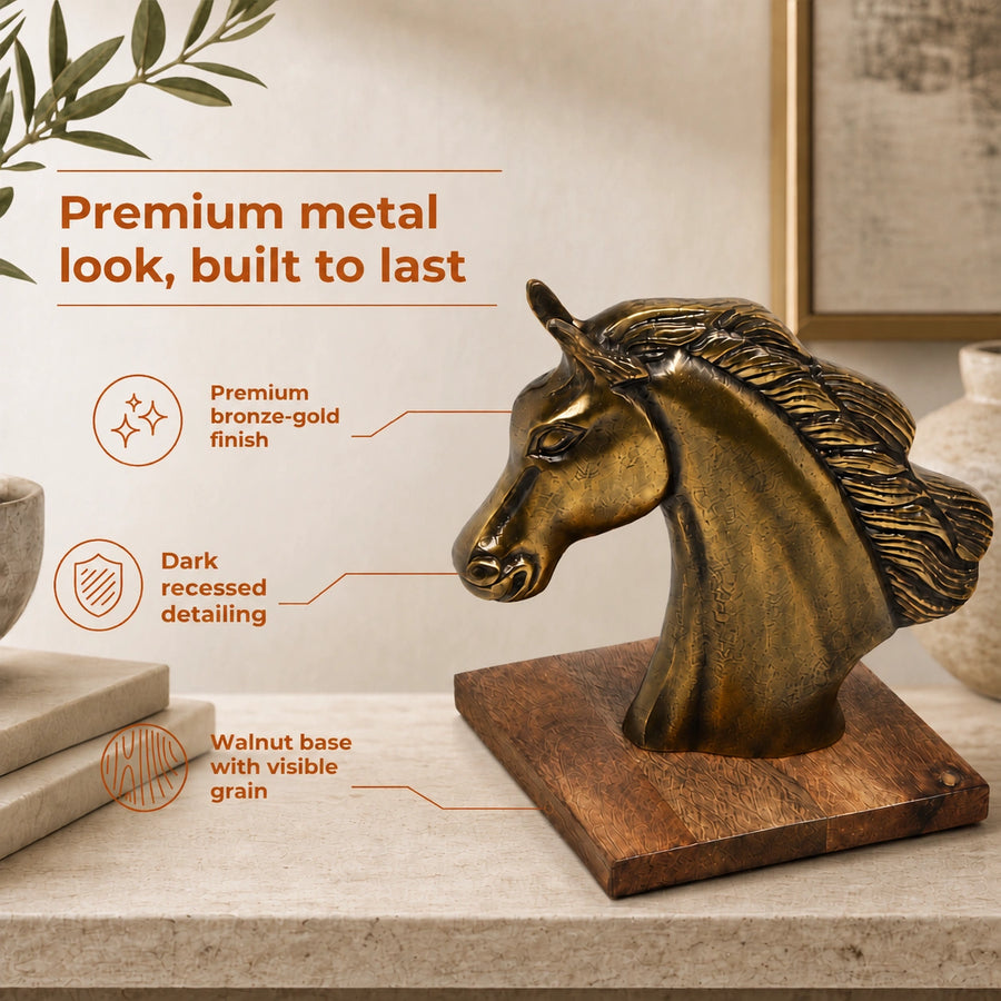 Elaris Horse Head Showpiece