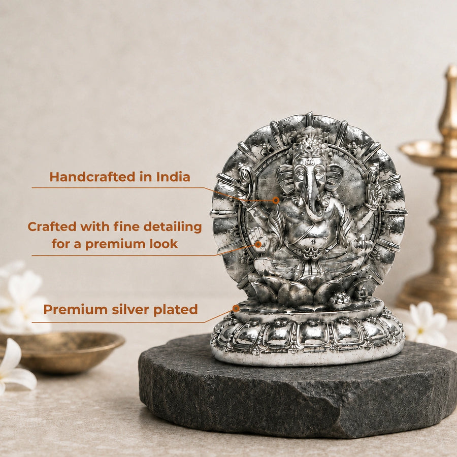 Elaris Ganesha Idol with Decorative Arch Showpiece