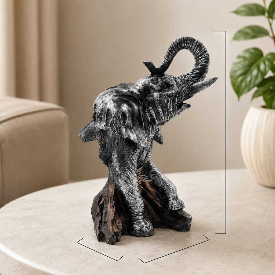 Elaris Majestic Elephant Figurine - Bronze Showpiece