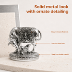 Elaris Kamdhenu Cow Idol – Medium, Silver Plated Showpiece