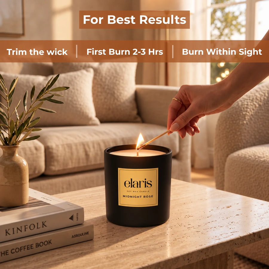 Elaris Midnight Rose Scented Candle