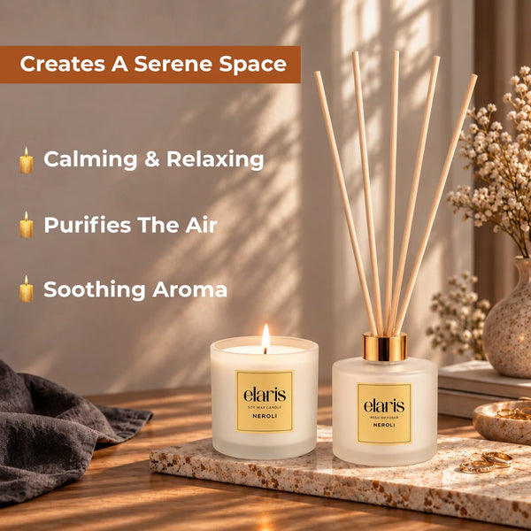 Elaris Neroli Candle & Reed Diffuser Gift Set