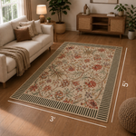 Botanical Print Anti-skid Washable Carpet 4x6 ft