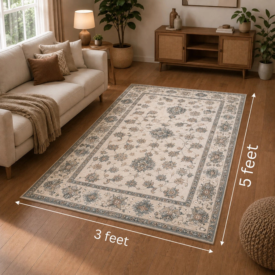 Classic Persian Print Anti-skid Washable Carpet 3x5 ft