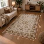 Vintage Print Anti-skid Washable Carpet 3x5 ft