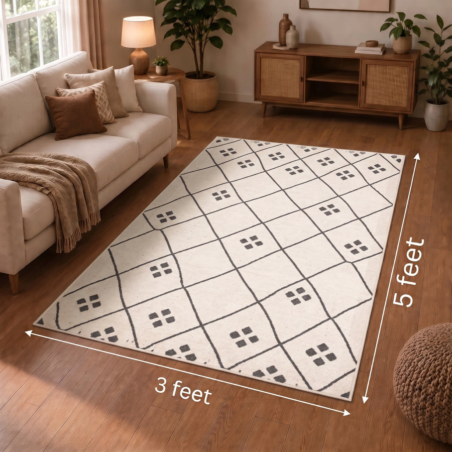 Elaris Ivory Diamond Carpet