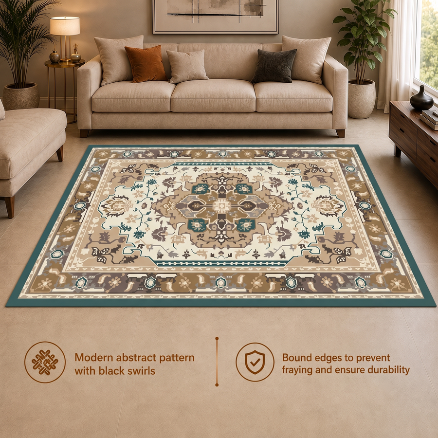 Ivory Heritage Anti-skid Washable Carpet & 2 Runner Set