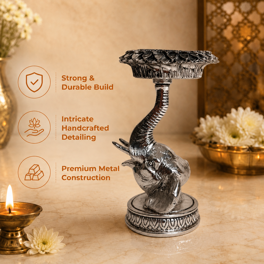 Elaris Elephant Candle Holder Decorative Showpiece