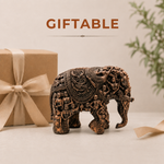 Elaris Tribal Art Elephant Showpiece - Heritage Bronze Finish