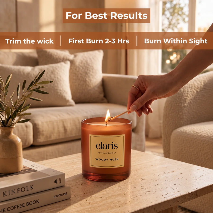 Elaris Woody Musk Scented Candle