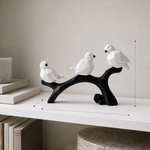 Elaris Birds Trio Showpiece - Black & White Branch Sculpture