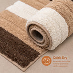 Modern Earth-Tone Striped Anti Slip Bath Mat, 40 x 60 cm