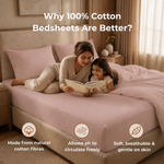 Elaris Solid Caramel King Fitted 100% Cotton Bedsheet Set
