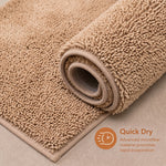Solid Beige Anti Slip Bath Mat, 40 x 60 cm