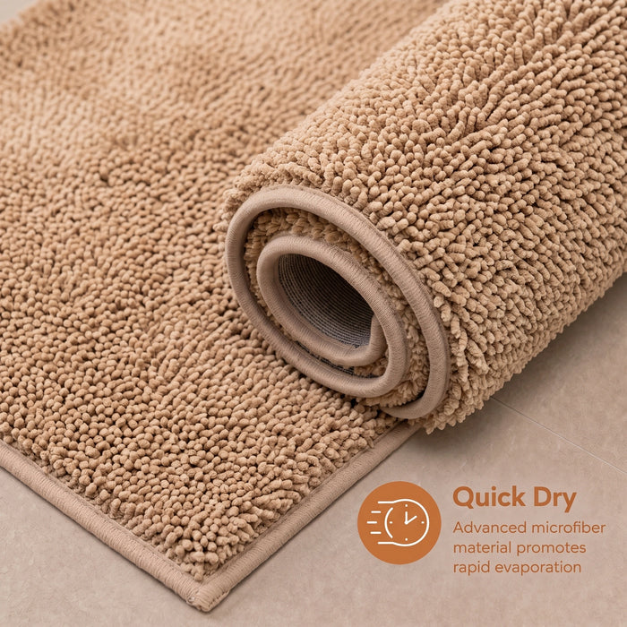 Solid Beige Anti Slip Bath Mat, 40 x 60 cm