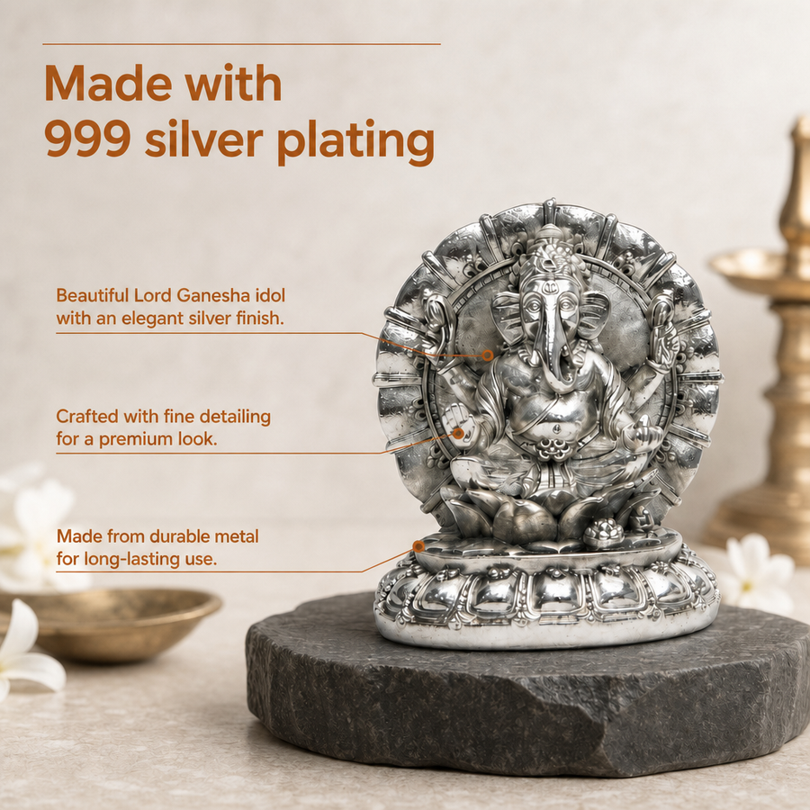 Elaris Ganesha Idol with Decorative Arch Showpiece