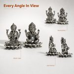 Elaris Lakshmi Ganesha Idol on Lotus – Silver Plated