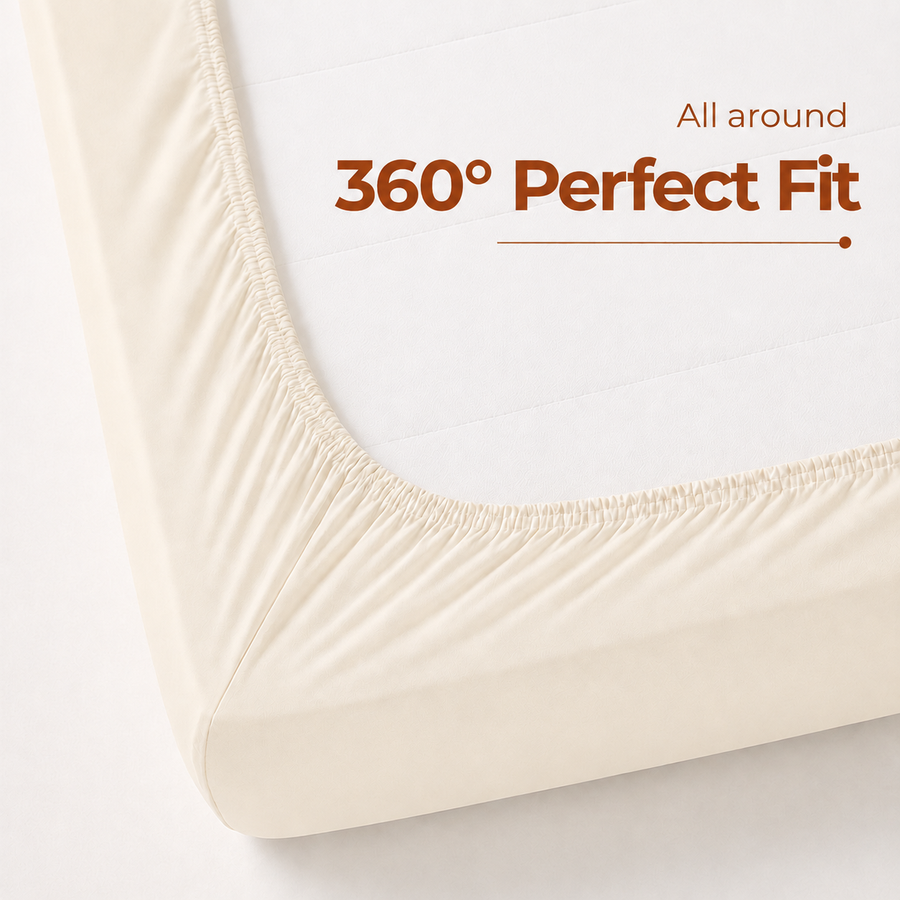 Elaris Solid Sage Green King Fitted 100% Cotton Bedsheet Set