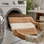 Modern Earth-Tone Striped Anti Slip Bath Mat, 50 x 80 cm