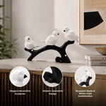 Elaris Birds Trio Showpiece - Black & White Branch Sculpture