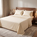 Pearl Ivory Queen Flat 100% Cotton 300 TC Bedsheet Set