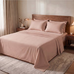 Elaris Solid Caramel King Flat 100% Cotton Bedsheet Set
