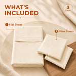 Pearl Ivory Queen Flat 100% Cotton 300 TC Bedsheet Set