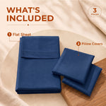 Elaris Solid Navy Queen Flat 100% Cotton Bedsheet Set