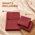 Elaris Solid Maroon Queen Flat 100% Cotton Bedsheet Set