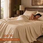 Elaris Solid Champagne Queen Flat 100% Cotton Bedsheet Set