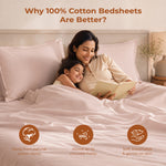 Elaris Solid Caramel King Flat 100% Cotton Bedsheet Set